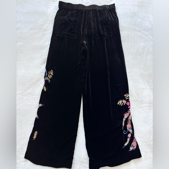 JOHNNY WAS Steffania Black Velvet Wide Leg Pleat Trouser--L - Picture 11 of 16